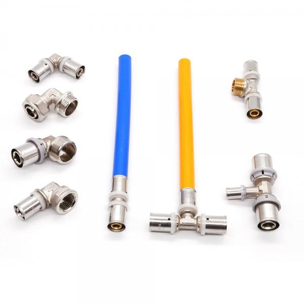 brass u type press elbow female with wallplate connector fittings for plumbing pex al pex pipe