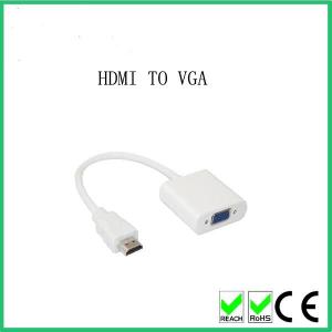 China Best selling White HDMI to VGA Cable 15CM Adapter Converter for PC to Projector on sale