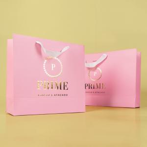 China Custom Printed Pink Matte Laminated Shopping Euro Tote Paper Bag With Logos on sale