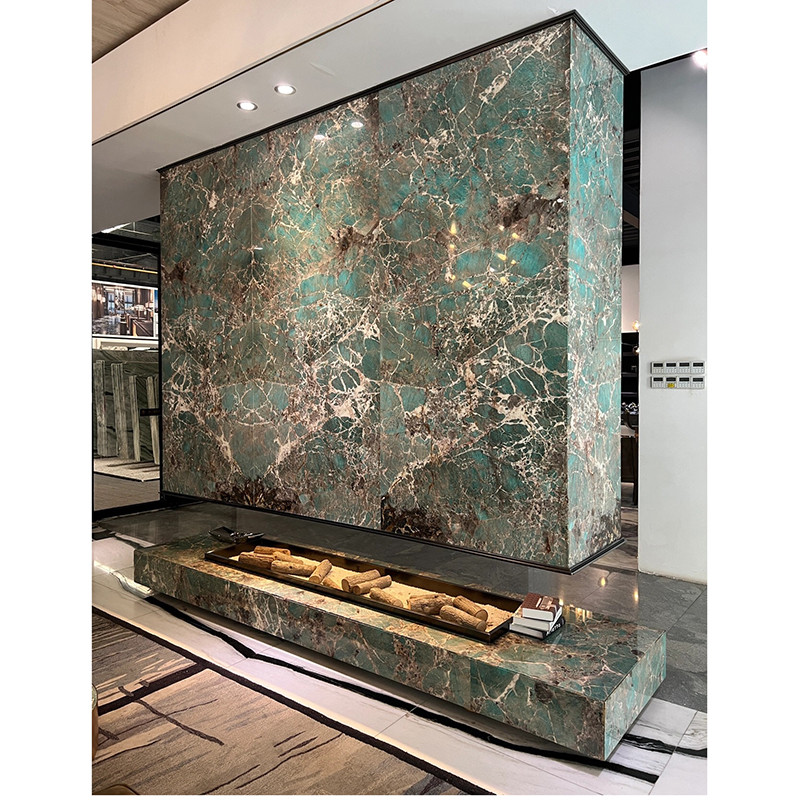 China Natural Stone Polished Emerald Green Onyx Marble Slab For Interior Wall Decoration on sale