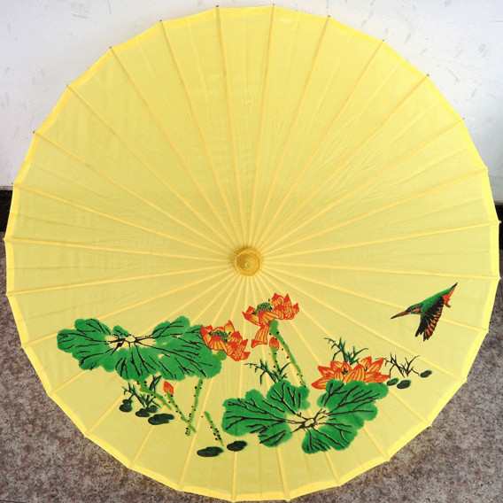 Best lovely gifts of bamboo parasols with polyester flower imprinting canopy wholesale