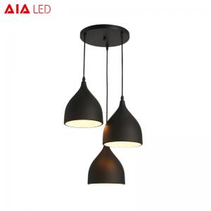 Best Indoor Black 3piece/set  E27 dining room pendant light/LED droplight for eating house wholesale