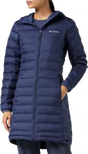 China Navy Blue Columbia Lake 22 Down Long Hooded Jacket Autumn Winter on sale