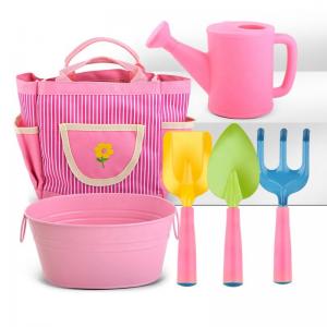 China 240*280MM Pink Kids Garden Plant Tool Kit With Tote Bag on sale
