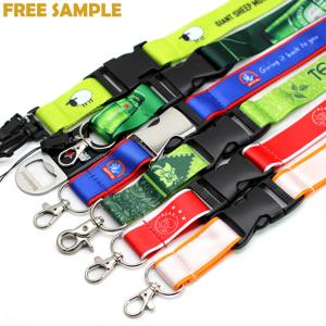 Best Personalized Printing Flat Polyester Lanyards Eco friendly with Detachable clip wholesale