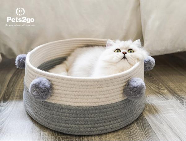 Cheap Customized Logo 0.9kg 42*16CM Round Cat Bed for sale