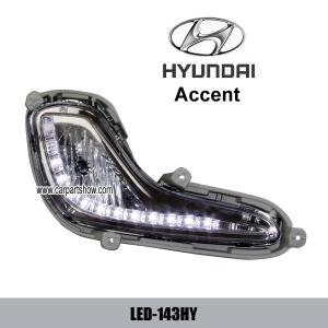 China Hyundai Accent DRL LED Daytime Running Lights Car headlight parts Fog lamp cover LED-143HY on sale