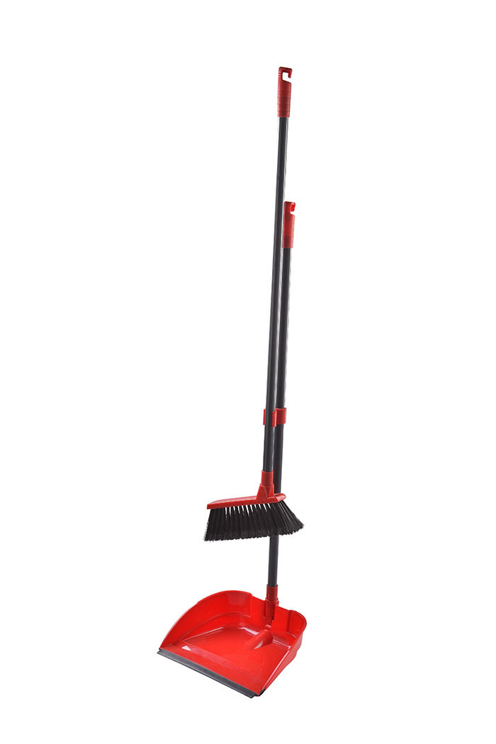 China Long Handled Broom Dustpan Set Upright Standing Sweep Home Office Clean on sale
