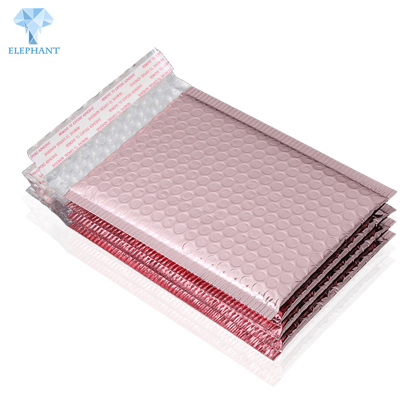 China Rose Gold Glitter Poly Bubble Mailers Recyclable Garment Packaging on sale