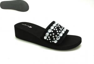 China Fashion Adult Sliders Woman House Slipper Lady Black Sandal High Heel on sale