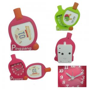 China plastic desk alarm clock with photo frame for kids on sale