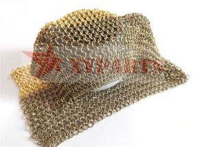 China Electroplating Bronze Color Metal Ring Mesh For Background Decoration on sale