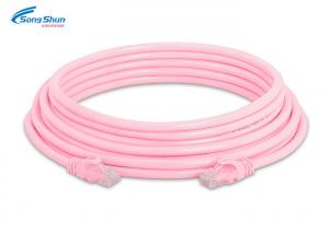 China UTP Cat 5 Network Patch Cord Pink RJ45 LAN PVC LSZH Outer Jacket Fire Protection on sale