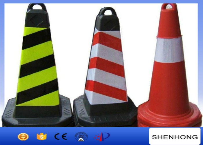 China Safety Overhead Line Construction Tools Red PVC Traffic Cones With Reflective Tape on sale