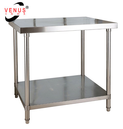 China 2 Tiers 1000mm 304SS Stainless Steel Table With Undershelf on sale
