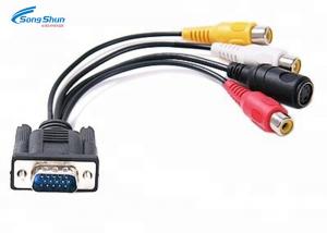 China RCA TV VGA Monitor Cable , S-Video 3 RCA AV PC Computer Television Adapter Cable on sale