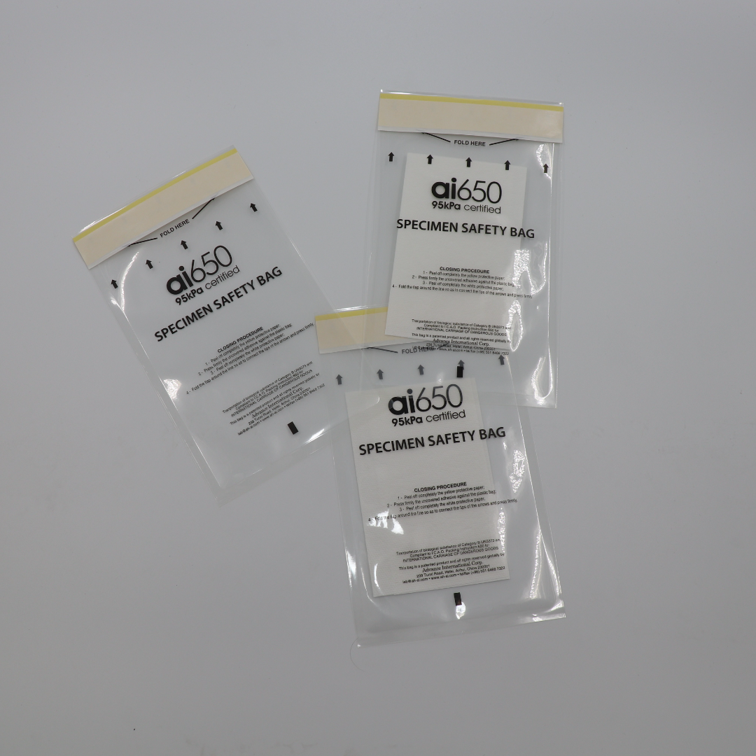 Customized Three Layer Biological Specimen Transport Bag PE Ziplock