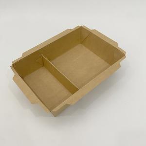 China Custom Printed Food Paper Trays Disposable Takeout Brown Packaging on sale