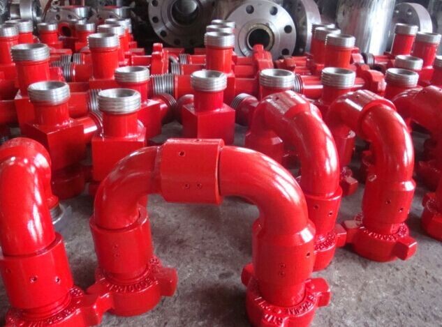 China Red High Pressure Tube Fittings , 2 X Fig 1502 Pipe Swivel Joint Long Radius on sale