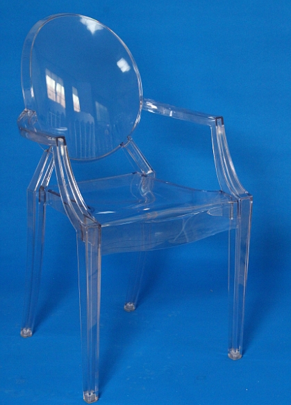R-GH-L00 Transparent Resin Ghost Louis Arm Chair in Clear Colour