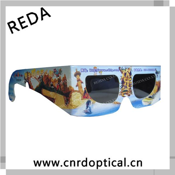 Cheap custom paper anaglyph for cinema or home theater cheap high quality 3d paper circular polarized glasses for sale