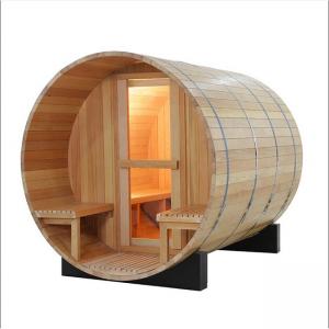 China Solid Wooden Steam Outdoor Barrel Sauna Room With 6KW Sauna Stove on sale