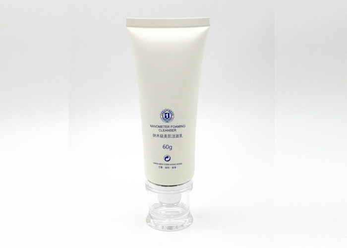 Best LDPE Facial Foam Plastic Tube Cosmetic Packaging With Acrylic Double Wall Screw Cap wholesale