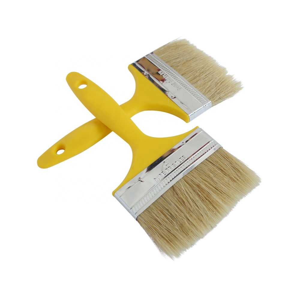 Best 38-44mm Length Natural Paint Brush , Yellow Handle Pure Bristle Paint Brush wholesale