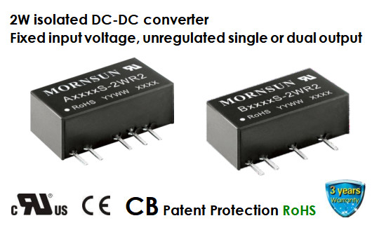 China 9VDC 2W Isolated Automotive DC DC Converter UL Dual Output for pure digital circuits on sale