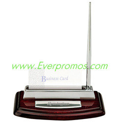China Wood and Aluminum Business Card Holder & Pen Stand on sale