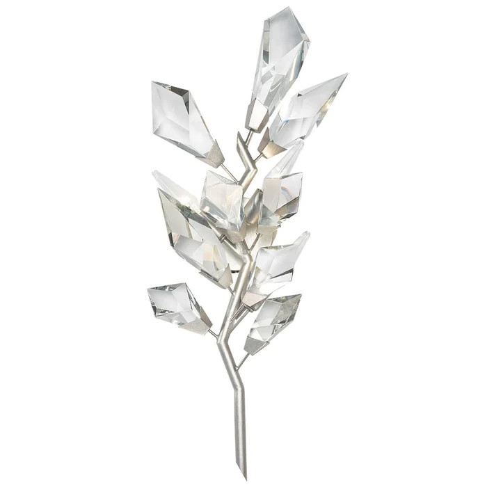 China Silver Hand Cut Faceted Crystal Leaves Wall Lights Indoor on sale