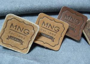 China High Quality Custom Logo Embossed Real Leather Labels Patches for Jeans and Bags on sale