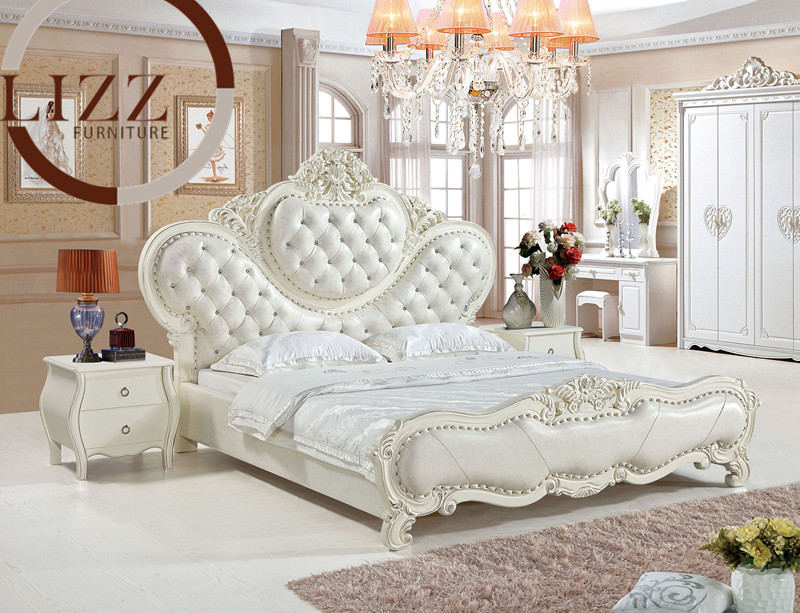China European Home Queen Size Leather Bed A808 on sale