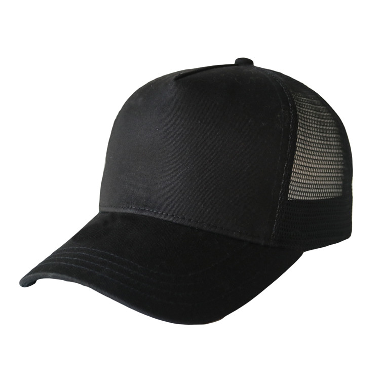 Best 58cm Size Polyester Trucker Hat / All Black Trucker Hat Embroidered Pattern wholesale