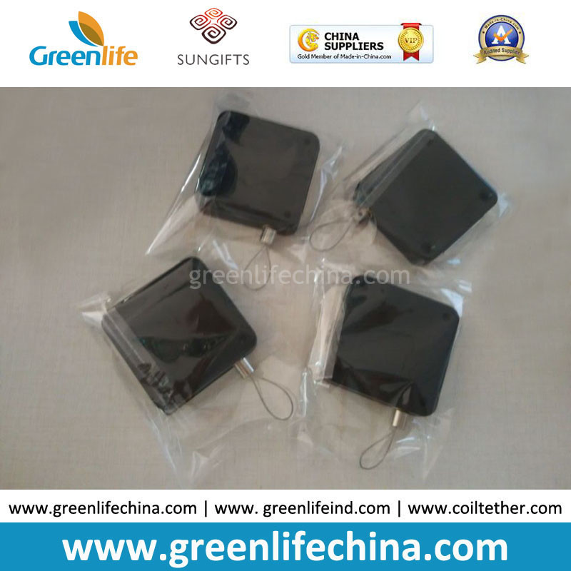 China Anti-theft display merchandise tethers Big Square Black Retractable Recoilers on sale