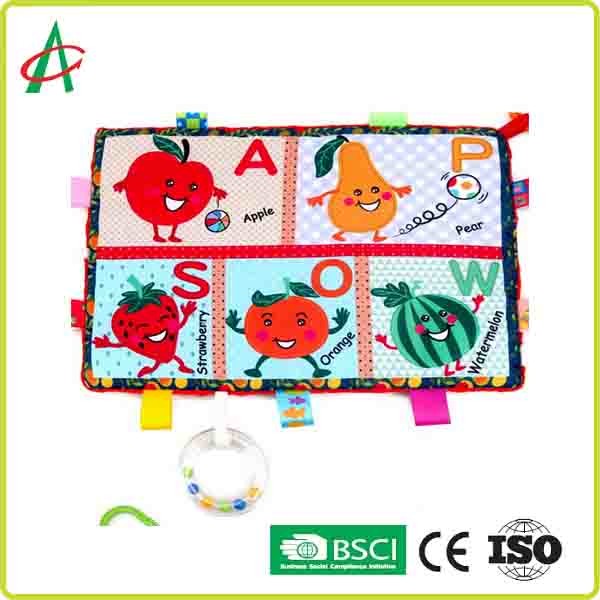 Best BSCI 29.7x21cm Baby Comforter Toy ultra soft plush Fruit And Animal Printing wholesale