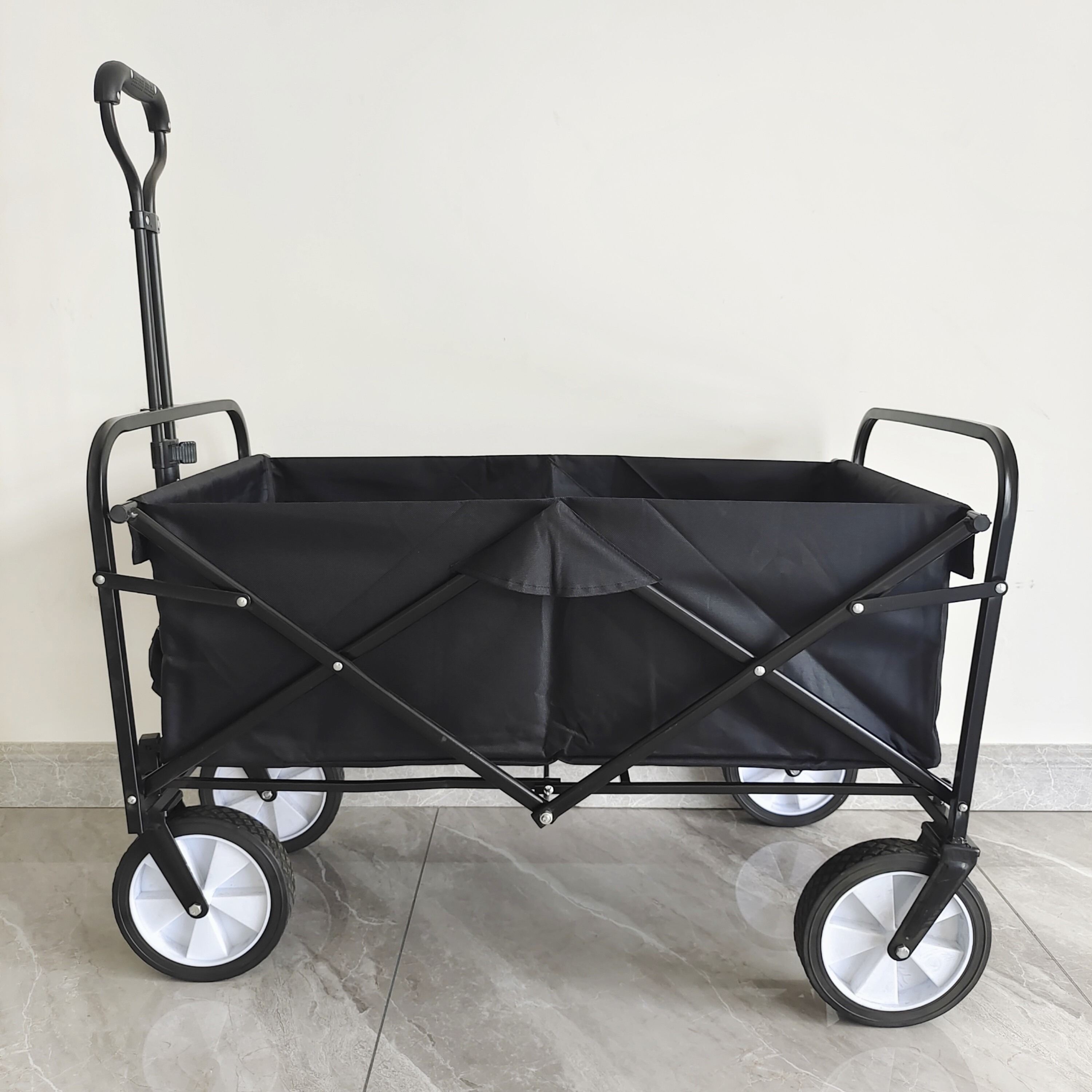 China Adjustable Handle Heavy Duty Camping Cart Utility Collapsible Storage Folding Wagon on sale