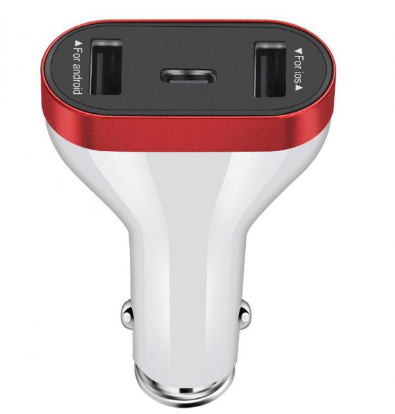 Cheap 3.1A 3 Ports USB Car Charger Adapter Type C 30W Eco Friendly for sale