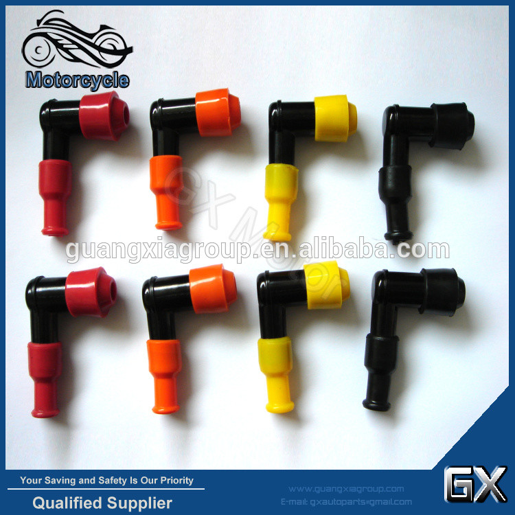 China Colorful Rubber Motorcycle Spark Plug Cap Red/Orange/Yellow/Black on sale