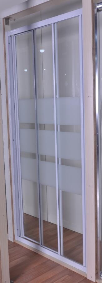 Cheap Custom Glass Shower Door , 3Pcs Shower Sliding Glass Doors With White Painted Profile for sale