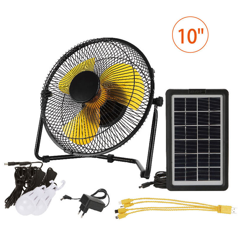 China Led Light Solar Electric Fan With USB Mobile Phone Charge Function on sale