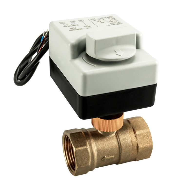 China AC 24V 220V 2 Way 3 Wires Motorized Ball Valve Electric Actuator With Manual Switch on sale