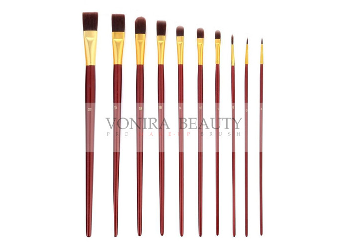 China Long Handle Paint Body Makeup Brush Artist Grade Round Flat Filbert Tips on sale