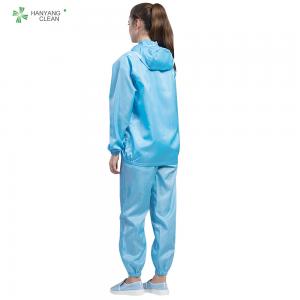 Best ESD antistatic Reusable Blue cleanroom suit jacket and pants workwear uniform suitable for electronic industry wholesale