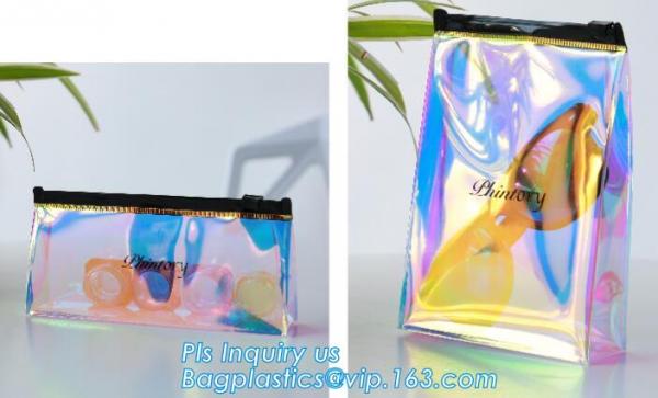 Custom Packaging Clear PVC Jelly Bag with Plastic Slider k PVC Storage Cosmetics Packing Bag, white logo small pla