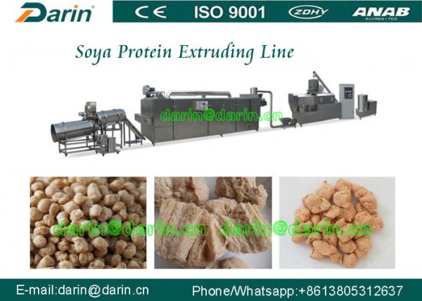 Cheap Energy Saving Soya Extruder Machine , Soya Nuggets Food Processing Equipment for sale