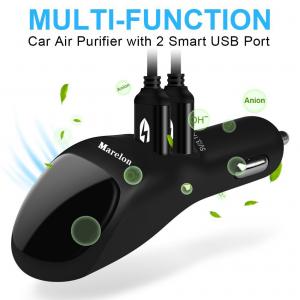 China 2 USB Port  Smart Car Charger With Ionic Air Cleaner Ionizer , Car Air Purifier on sale