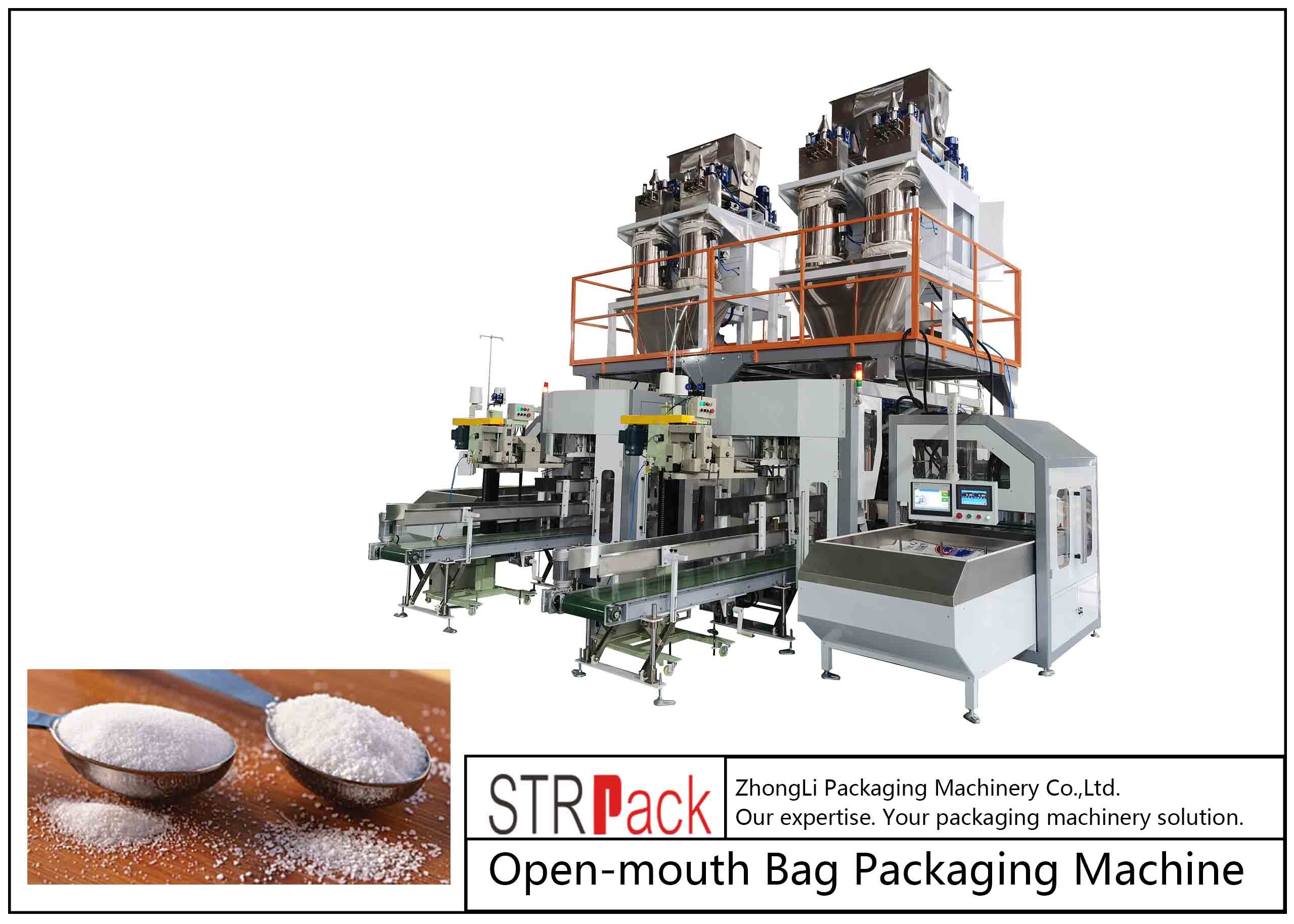 China 25kg/bag PE Open Mouth Bag Packaging Machine for Chemical Pellet Powder on sale