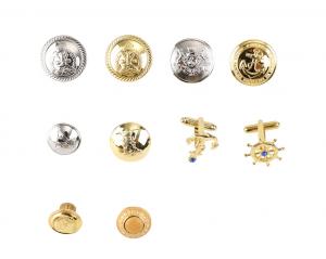 China Decorative Sewing Gold 1 Military Metal Shank Buttons For Shirts Coat on sale