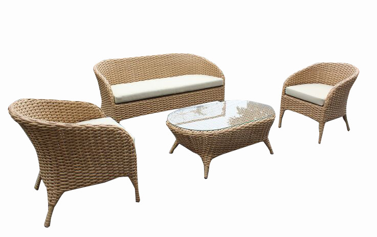 China Outdoor patio furniture 4 pcs rattan wicker sofa set with loveset single chair    --YS5747 on sale